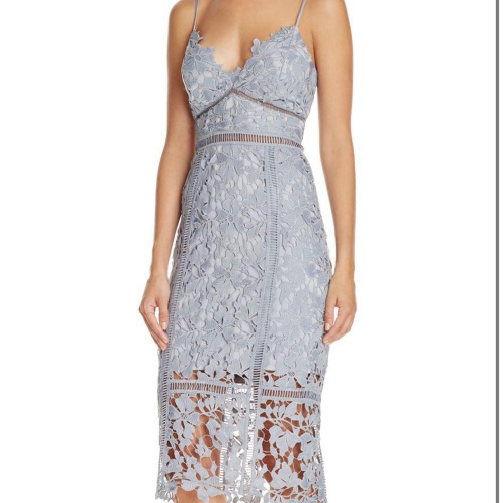 Bardot Botanica Lace Dress. Dusty Blue. US Large.